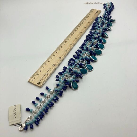 Talbot's Vintage Y2K Women's Beaded NWT Chunky Statement Necklace Seaside Blue - Picture 11 of 11